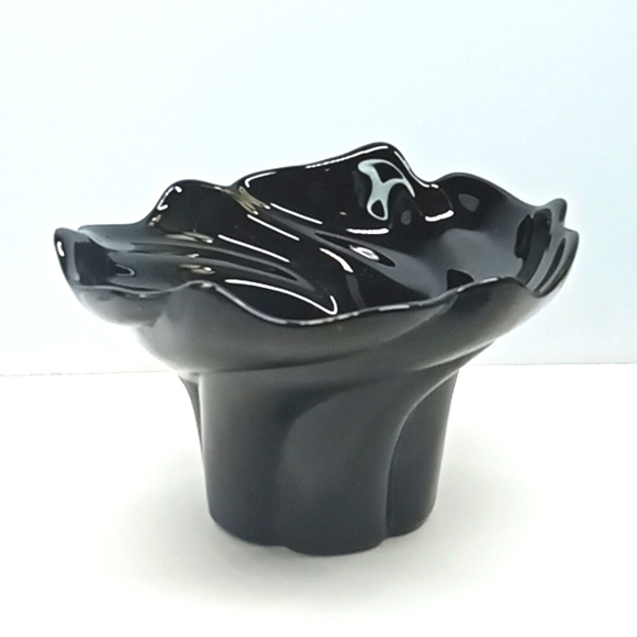 Vintage black glass candle holder. No flaws. - Picture 2 of 7